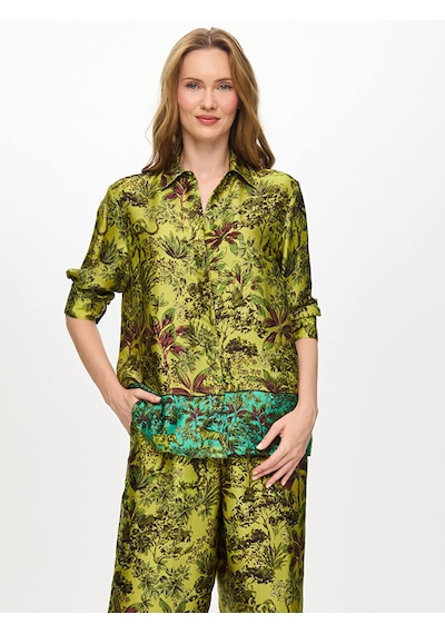 Faik Sönmez Eteği Sulu Jungle Desen Tunik W27tnk002 Uw27tnk002196 Matcha
