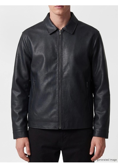 LC Waikiki Southblue Siyah Regular Fit Erkek Deri Görünümlü Ceket New Blakız Çocuk