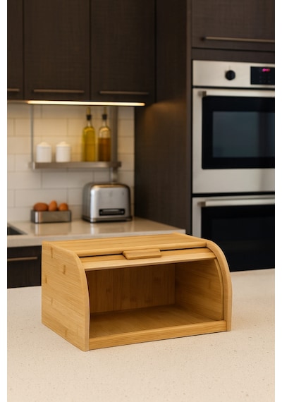 Makri Home Demonte Doğal Bambu Ekmeklik, 38,5 X 23 X 19,5 Cm Bambu