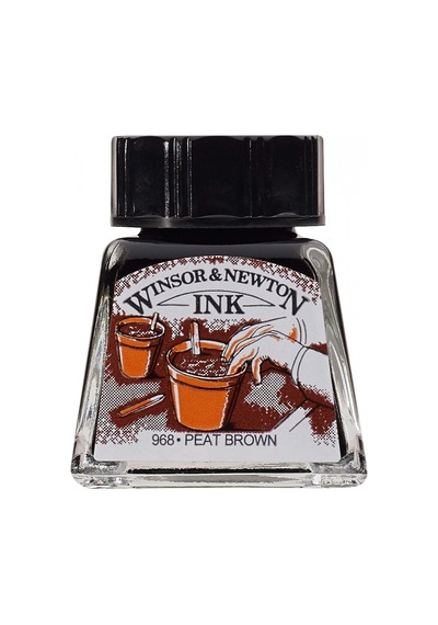 Winsor & Newton Drawing Ink Çizim Mürekkebi 14ml Peat Brown 469