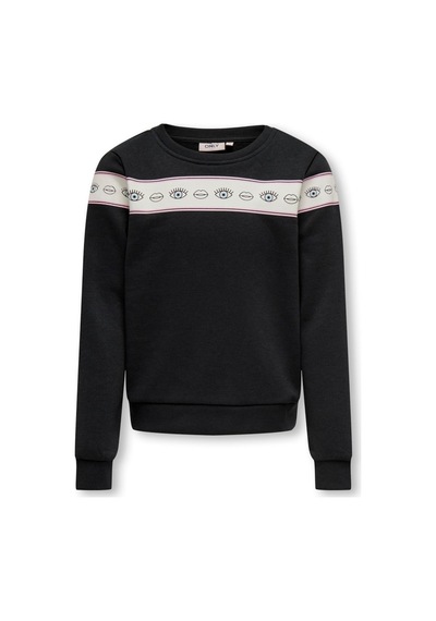 Only Kogellıs Short L/s Eye O-neck Swt Kız Çocuk Siyah Sweatshirt - 15303568