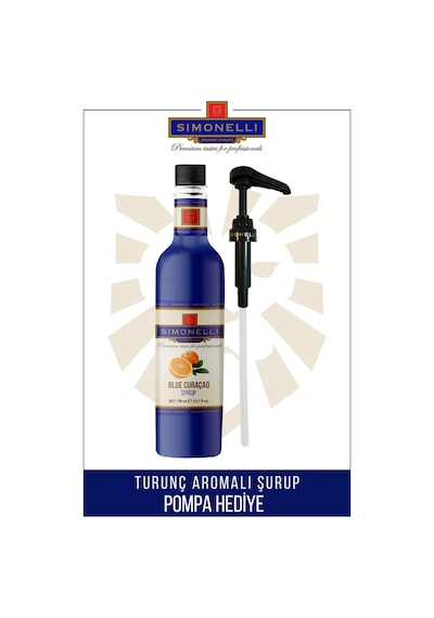 Simonelli Kahve ve Kokteyl Şurubu Turunç Aromalı 700 ML + Pompa
