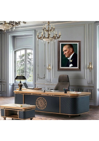 Çerçeveli Deri Atatürk Tablosu 2 Çerçeveli Tablo 61x81 Cm Diğer