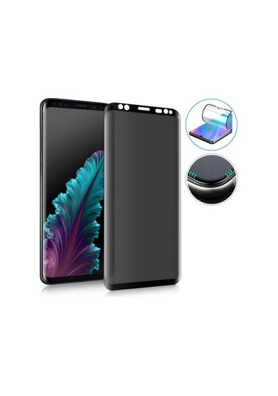 Samsung Galaxy S9 Plus 9d Tam Kaplayan Kavisli Gizlilik Filitreli Hayalet Flexible Polymer Nano