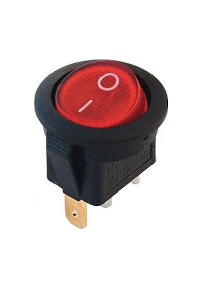 IC-131W  Yuvarlak Işıklı Anahtar On-Off 3P Körüklü