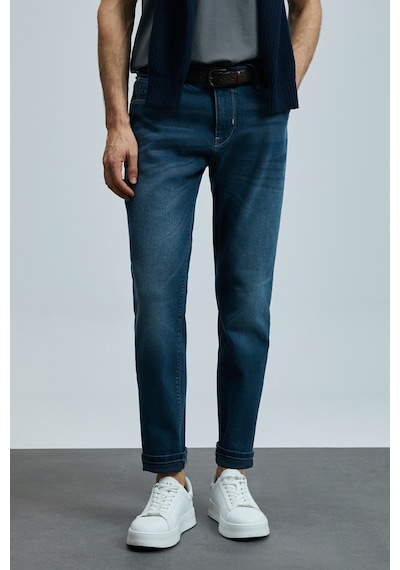 Lufian Eduard Smart Jean Erkek Pantolon Slim Fit Mavi Mavi 111200195100300 Mavi