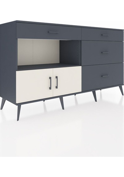 Hyperion Konsol Tek Raflı 4 Çekmeceli 2 Kapaklı 176x44x99 Antrasi Antrasit-aytaşı/antrasit Hyperion Konsol Tek Raflı 4 Çekmeceli 2 Kapaklı 176x44x99 Antrasi Antrasit-aytaşı/antrasit