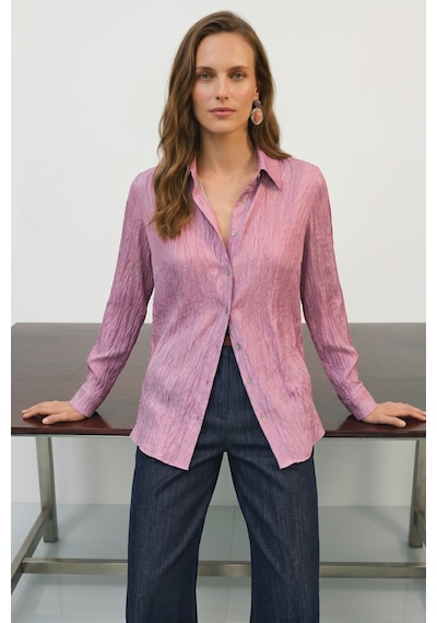 Sateen Salaş Gömlek - Pembe-137369