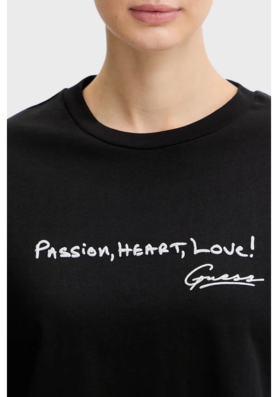 Guess Bayan T Shirt V6rı09 I3z14 Jblk Siyah Siyah