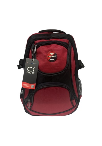 Cakard Büyük Su Geçirmeyen Kalın Kumaş Ortopedik Çok Bölmeli Okul Gezi Seyahat Kamp Sırt Çantası 32cmx47cm Kırmızı