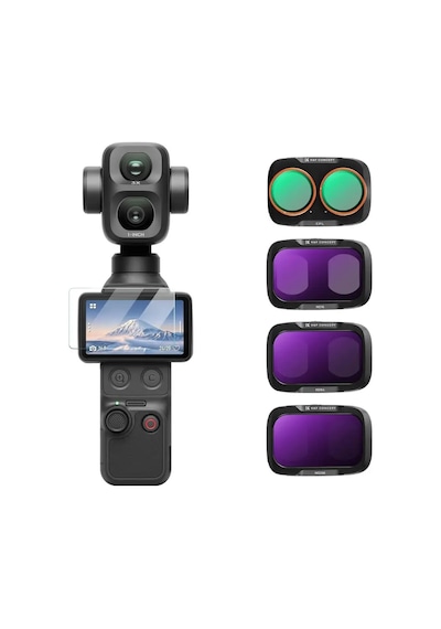 K&f Concept Dji Osmo Pocket 4p İçin 4 Parça Filtre Seti Cpl + Nd16 + Nd64 + Nd256 Plastik