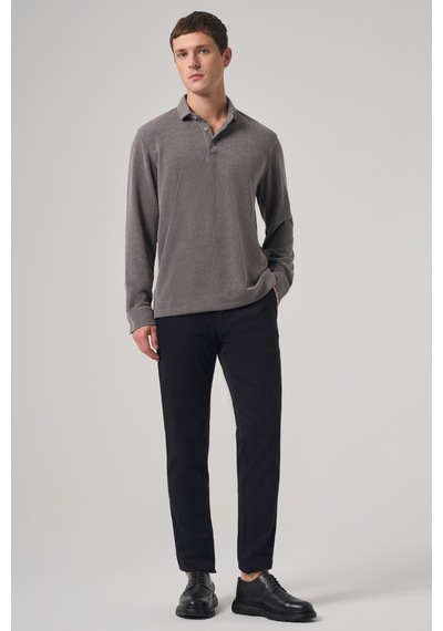 Morven Erkek Füme Trend Düğmeli Polo Yaka Sweatshirt 26ks063006050 Füme