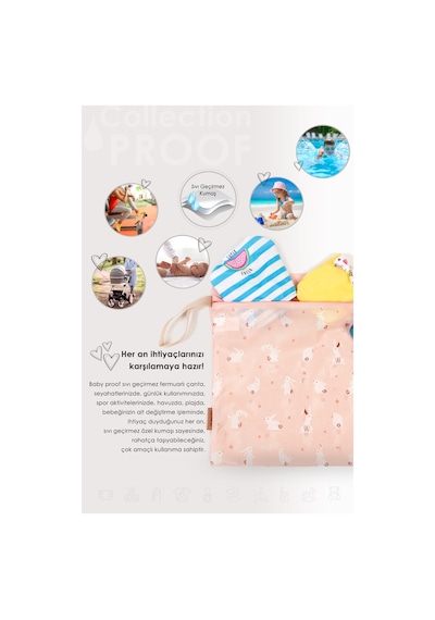 Baby Proof Kıyafet Çantası Mayo Islak Kuru Giysi Sıvı Geçirmez Kirli Temiz Çamaşır Torbası Pastel