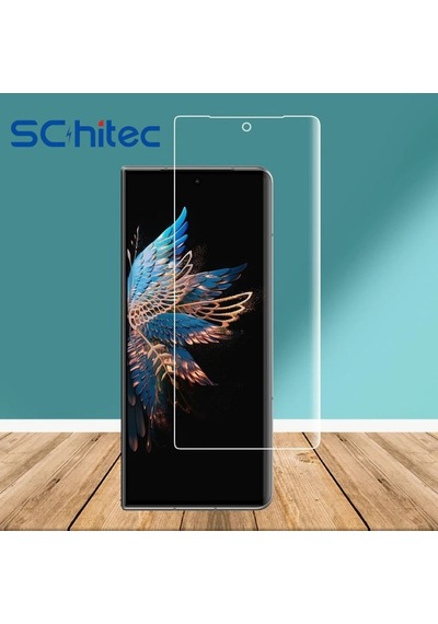Schitec Samsung Galaxy Z Fold 6 Darbe Emici Premium Şeffaf Nano Ön Ekran Koruyucu Poliüretan Film
