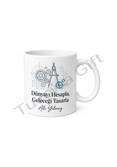 Mühendislik Öğrencisine Hediye Baskılı Kupa Bardak Özel Tasarım Mug Beyaz / Çok Renkli