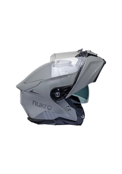 Nukro 937-sv Çene Açılır Motosiklet Kaskı Parlak Gri