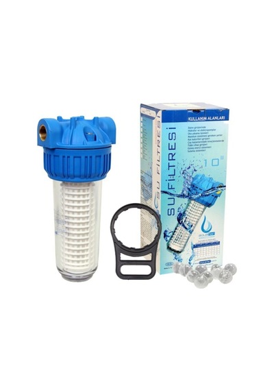 Aqua Bella 10 İnç 1 1/4 Inç Girişli Siliphoslu Yıkanabilir Su Arıtma Filtresi Kirece Karşı Etkili