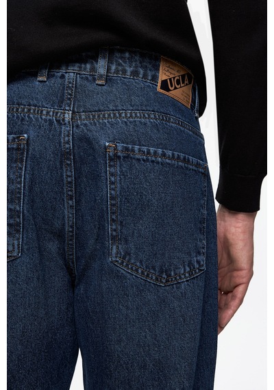 Ucla Benıto Mavi Denim Nakışlı Baggy Fit Erkek Pantolon Mavi