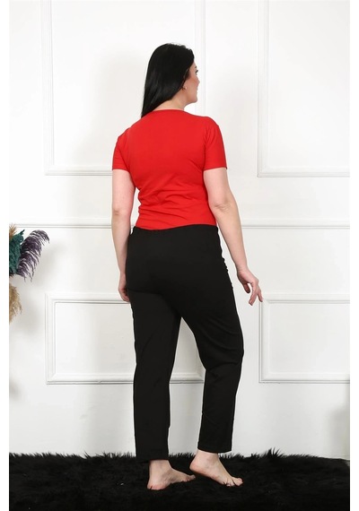 Mtm My The Mall Kadın Pamuklu Büyük Beden Alt Pijama Siyah Siyah