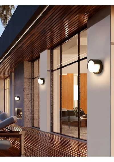 15w Modern Tasarım Led Aplik İç Ve Dış Mekan Duvar Lambası Cata Dominik 3200k Gün Işığı Bahçe Duvar Apliği Yuvarlak Çok Renkli