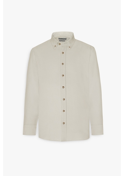 AC&Co / Altınyıldız Classics Erkek Bej Slim Fit Dar Kesim Düğmeli Yaka %100 Pamuk Gömlek Bej AC&Co / Altınyıldız Classics Erkek Bej Slim Fit Dar Kesim Düğmeli Yaka %100 Pamuk Gömlek Bej