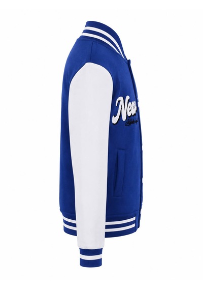 Trender Düğmeli New York Baskı 3 İp Kolej Saks Erkek Çocuk Sweatshirt 8087 Trender Düğmeli New York Baskı 3 İp Kolej Saks Erkek Çocuk Sweatshirt 8087
