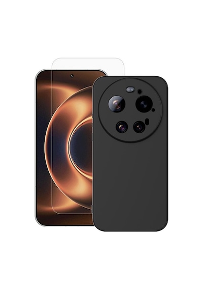Teleplus Xiaomi 17 Ultra Kılıf Biye Mat Silikon Kapak + Nano Ekran Koruyucu Siyah