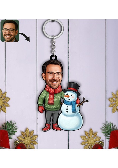 Bk Gift Kişiye Özel Erkek Yılbaşı Karikatürlü Ahşap Anahtarlık -15, Yeni Yıl Hediyesi, Yılbaşı Hediyesi Kobitmeyencom35816 Bk Gift
