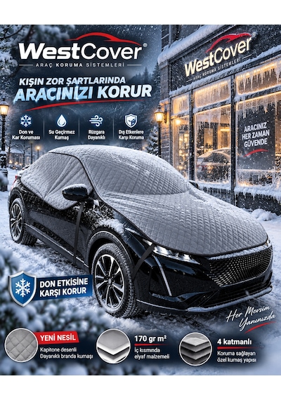 Bmw 2 Serisi 216d Uyumlu Gri Yeni Nesil Kapitone-ekstra Dayanıklı Oto Yarım Branda-premium Yarım Oto Branda 4 Mevsim Dolu,kar,güneş, Yağmur Ve Uv Korumalı