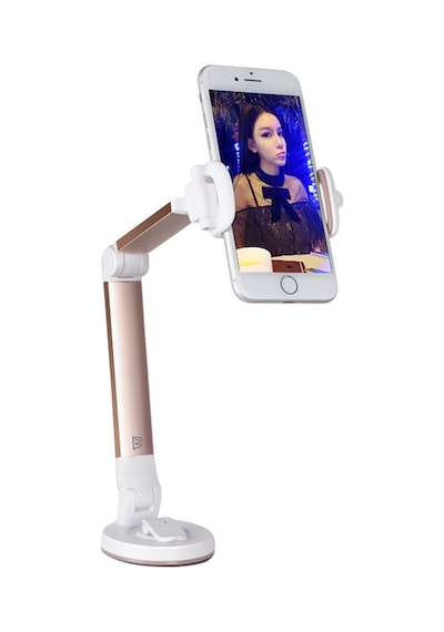 360 Derece Vantuzlu Kaydırmaz Araç Telefon Navigasyon Kamera Tutucu Yayıncı Telefon Standı Gold