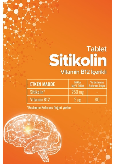 Zühre Ana Sitikolin ve Vitamin B12 İçeren Takviye Edici Gıda 60 Tablet