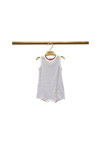 Tiffany Baby & Kids Tiffany Baby Modal Organik Theme Çizgili Rompy 89026 Saks