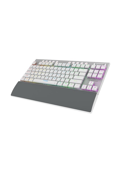 Beru Beyaz 2.4g + Bt Wireless Rgb Red Swıtch Mekanik Gaming Oyuncu Klavye Slim Low Profile Tkl