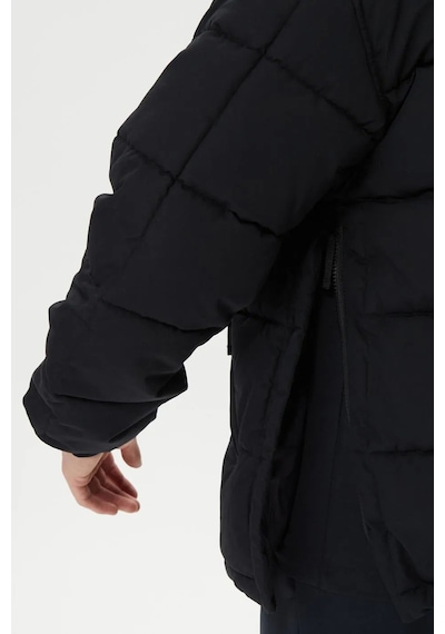 Timberland Progressive Utility Pullover Puffer Erkek 1/2 Fermuarlı Kapüşonlu Şişme Mont Siyah