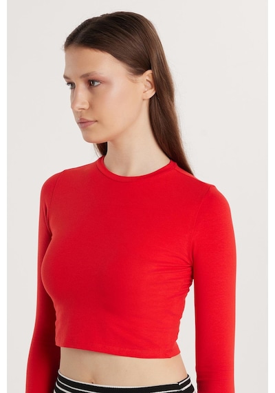 Tudors Kadın Slim Fit Pamuklu Düz Bisiklet Yaka Kırmızı Bluz-33731 Kırmızı Tudors Kadın Slim Fit Pamuklu Düz Bisiklet Yaka Kırmızı Bluz-33731 Kırmızı