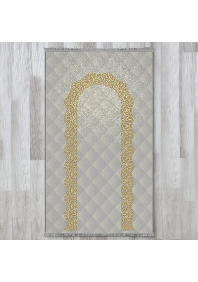 Evaşk Namazlık Dokuma Halı Kaymaz Muslumana Seccade 66x113 GRİ EVAŞK603A80