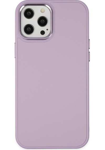 Apple iPhone Uyumlu-  12 Pro Max Kılıf Asya Deri Silikon - Lila