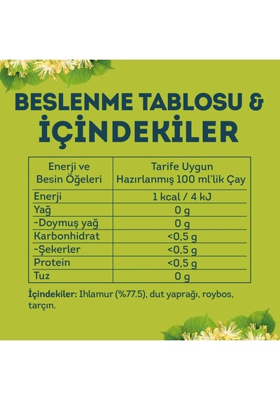 Lipton Ihlamur Harmanı Zarflı Süzen Poşet Bitki Çayı 20'li Paket X 4 Adet