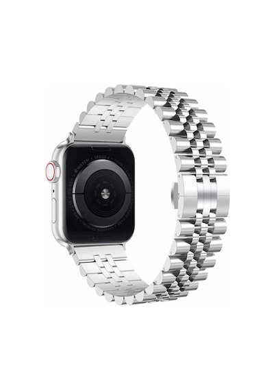 Watch Ultra 49mm Kordon Uyumlu Krd-36 Metal Strap Kayış Mkst- Gümüş-siyah