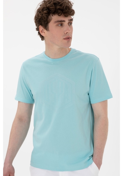 U.S. Polo Assn. Erkek Regular Fit Bisiklet Yaka Aqua Tişört 50300382-VR007