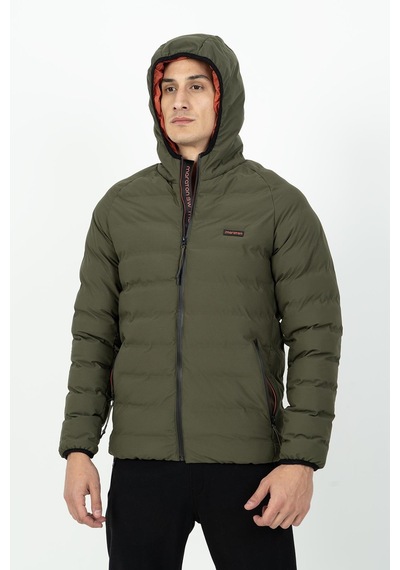 Maraton Sportswear Regular Erkek Kapşonlu Uzun Kol Basic Haki Mont 21501-haki Haki