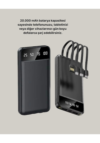 Hubrendy Tekno Taşınabilir 20.000 Mah Hızlı Şarj Powerbank 4 Çıkışlı Diğer