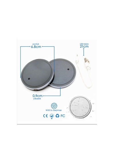 Fiat Uyumlu Ledli Bardaklık Altı Usb Sarjlı 2 Adet (507543021)