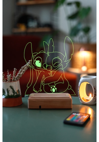 Stitch & Angel Lilo And Stitch 16 Renk Kumandalı 3d Gece Lambası