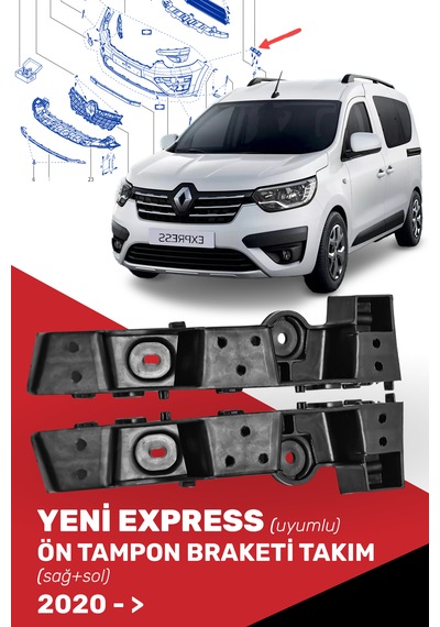 Yeni Express Ön Tampon Ayak Braketi Takım- 622224650r, 622231730r