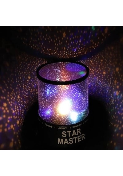 Star Master Pilli Gökyüzü Projeksiyonlu Led Renkli Yıldızlı Tavan Işık Yansıtma Gece Lambası -15m
