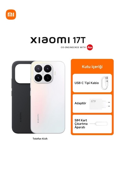 Xiaomi 17T 5G 12 GB 512 GB (Xiaomi Türkiye Garantili) Mor + Xiaomi Pad 2 8 GB 256 GB 11.2" Wi-Fi Tablet Gri