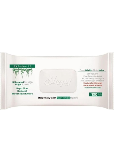 Sleepy Easy Clean Yüzey Temizlik Havlusu 100' Lü X 4 Adet 400 Yaprak Tekli