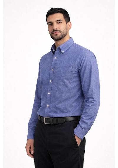 Dormen Uzun Kol Klasik Erkek Regular Fit Gömlek 7607 Mavi