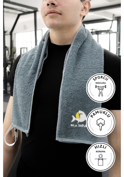 Sporcu Antrenman Havlusu Gym Fitness Plates Boks Tenis Spor Havlu Petrol
